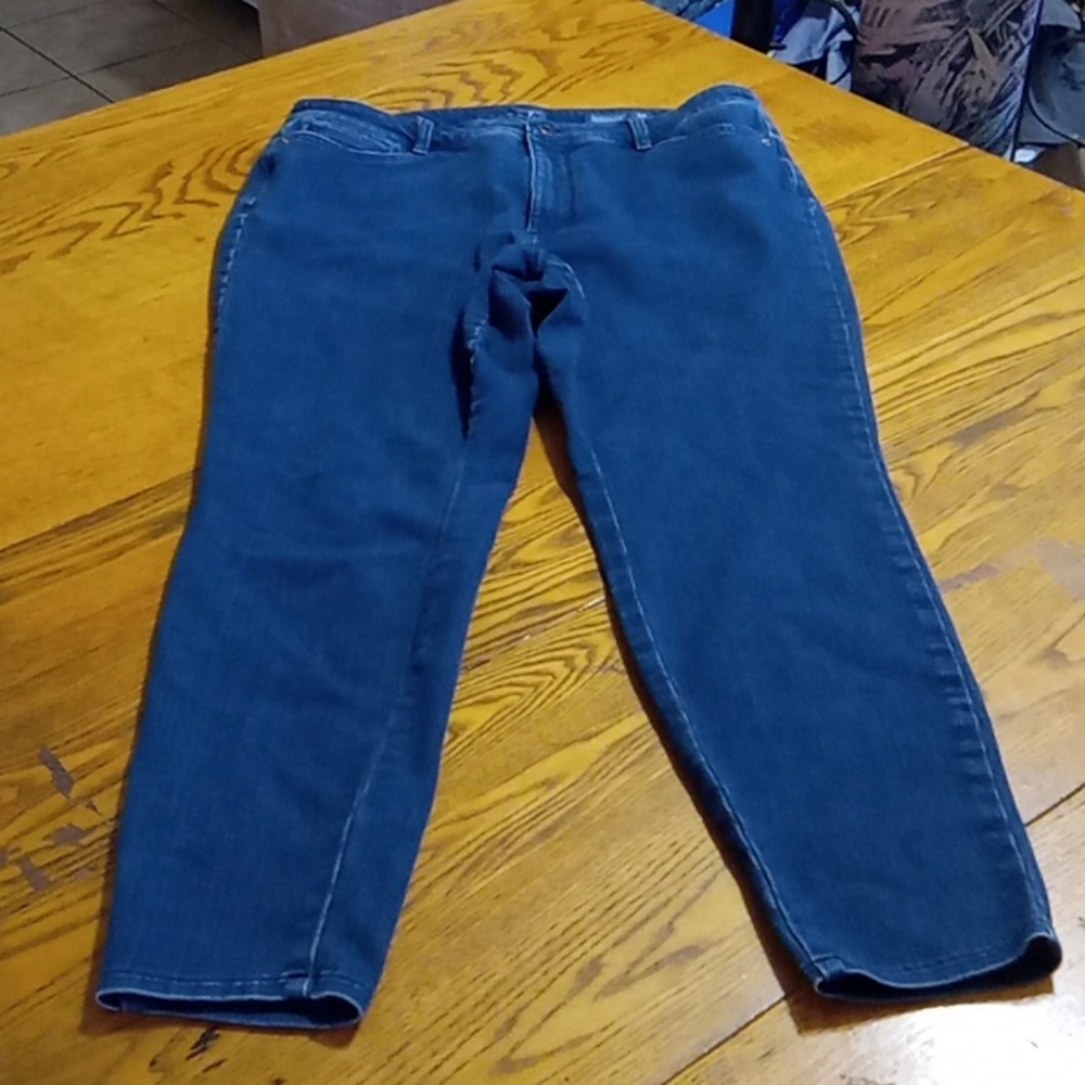 J.Jill WOMENS JEANS 14 DENIM Pants Preowned BLUE Faded Work High Rise Leggings